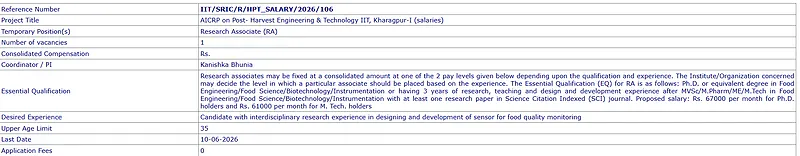 IIT Kharagpur Recruitment 2026 – Research Associate & Junior Research Fellow (JRF) Positions