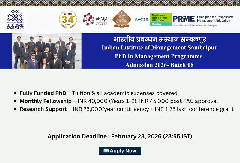 IIM Sambalpur PhD in Management Admission 2026