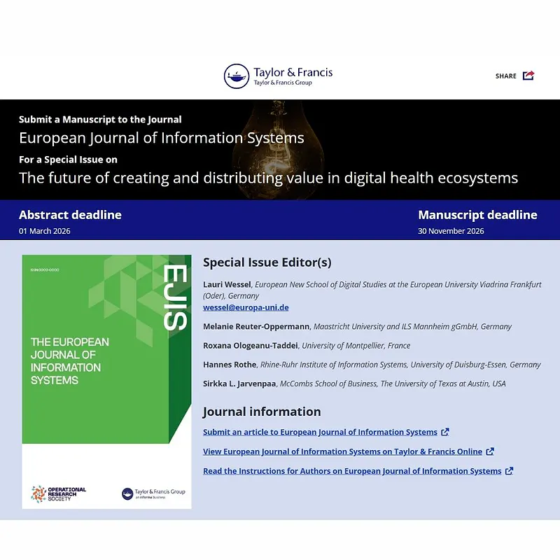 The Future of Creating and Distributing Value in Digital Health Ecosystems