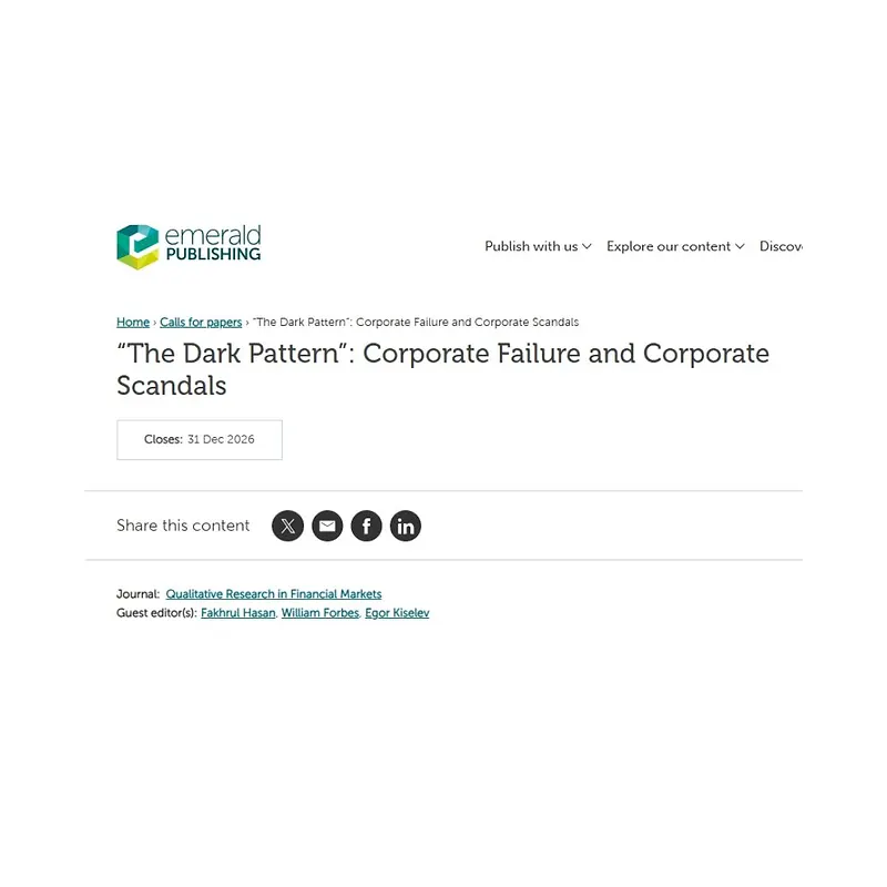 The Dark Pattern: Corporate Failure and Corporate Scandals