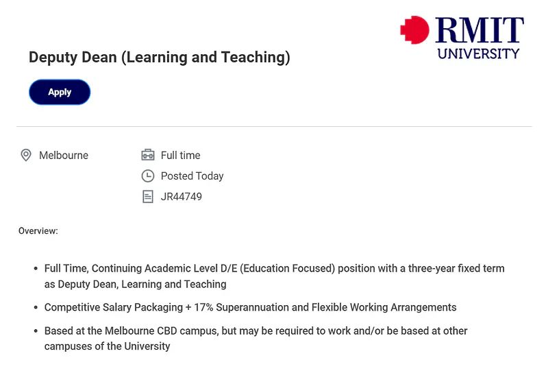 Deputy Dean (Learning & Teaching)