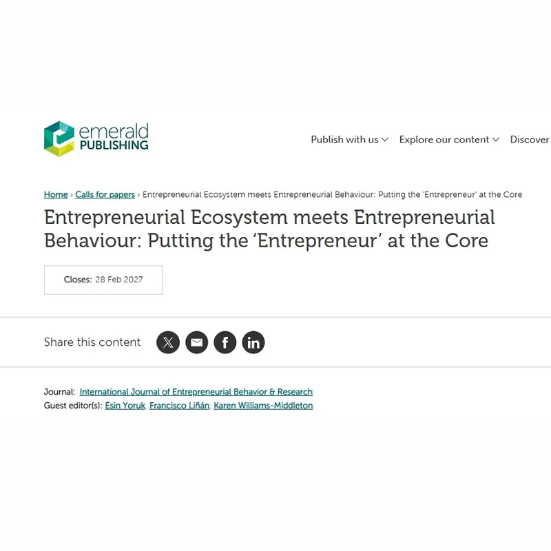 Entrepreneurial Ecosystem Meets Entrepreneurial Behaviour: Putting the ‘Entrepreneur’ at the Core