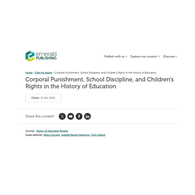 Corporal Punishment, School Discipline, and Children's Rights in the History of Education