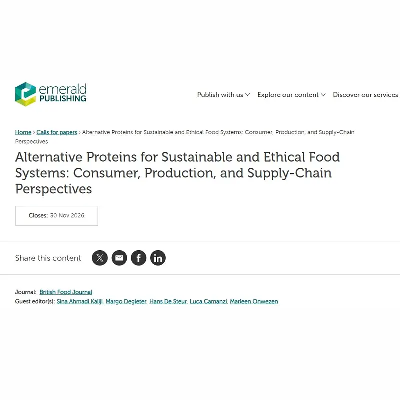 Alternative Proteins for Sustainable and Ethical Food Systems: Consumer, Production, and Supply-Chain Perspectives