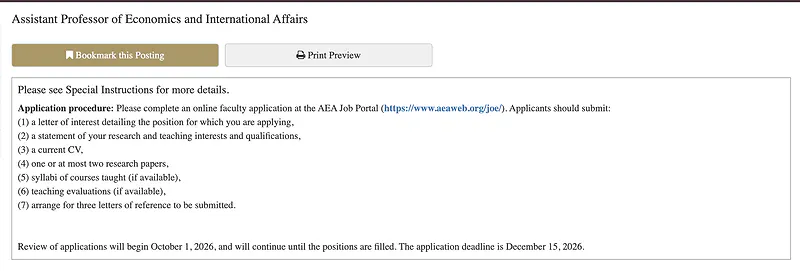 Assistant Professor of Economics and International Affairs – The George Washington University