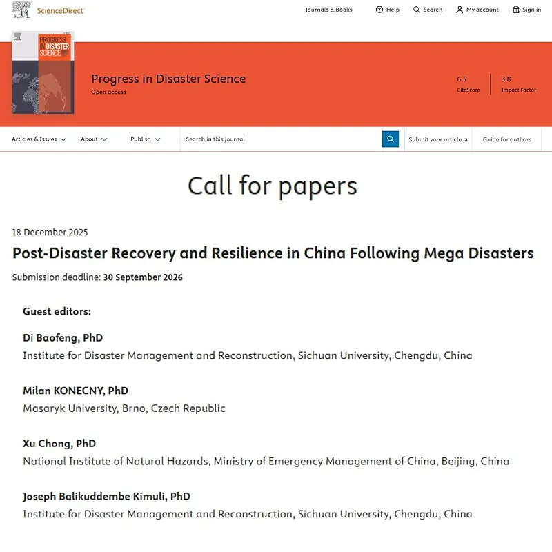 Post-Disaster Recovery and Resilience in China Following Mega Disasters