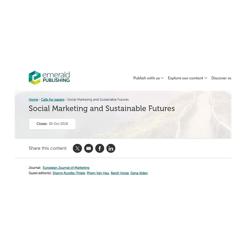 “Social Marketing and Sustainable Futures”
