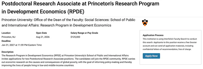 Postdoctoral Research Associate – Princeton University