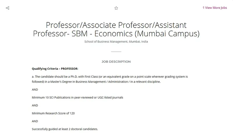 Faculty Recruitment 2026: School of Business Management (SBM) Mumbai