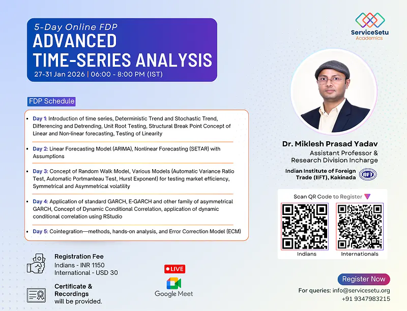 Advanced Time Series Analysis | 5-Day Online FDP | Dr. Miklesh Prasad Yadav -  IIFT Kakinada