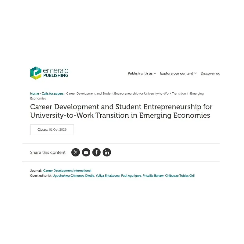 "Career Development and Student Entrepreneurship for University-to-Work Transition in Emerging Economies"