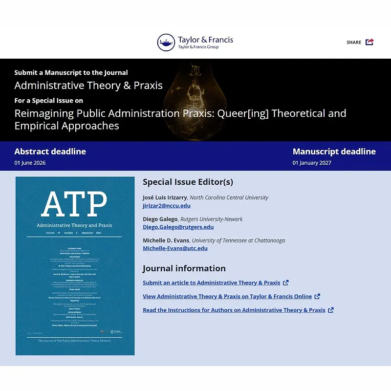Reimagining Public Administration Praxis: Queer[ing] Theoretical and Empirical Approaches