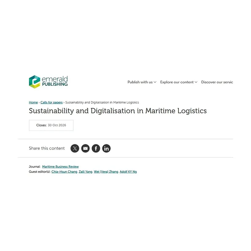 “Sustainability and Digitalisation in Maritime Logistics”*