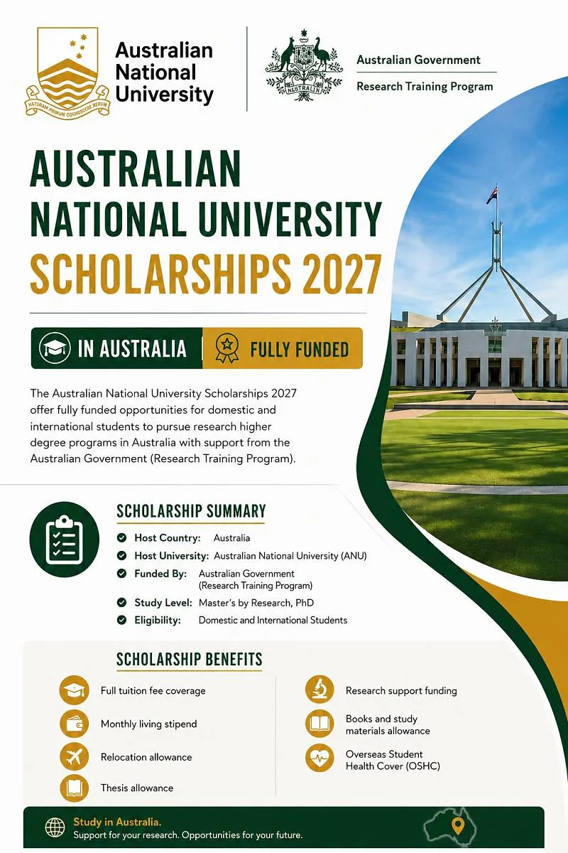 Higher Education Opportunity: ANU Scholarships 2027 (Fully Funded)