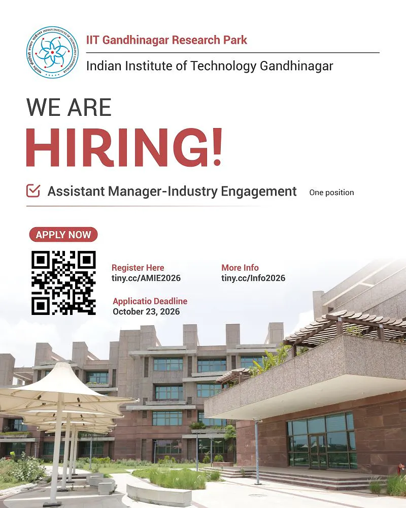 IIT Gandhinagar Research Park Recruitment 2026 – Assistant Manager (Industry Engagement)