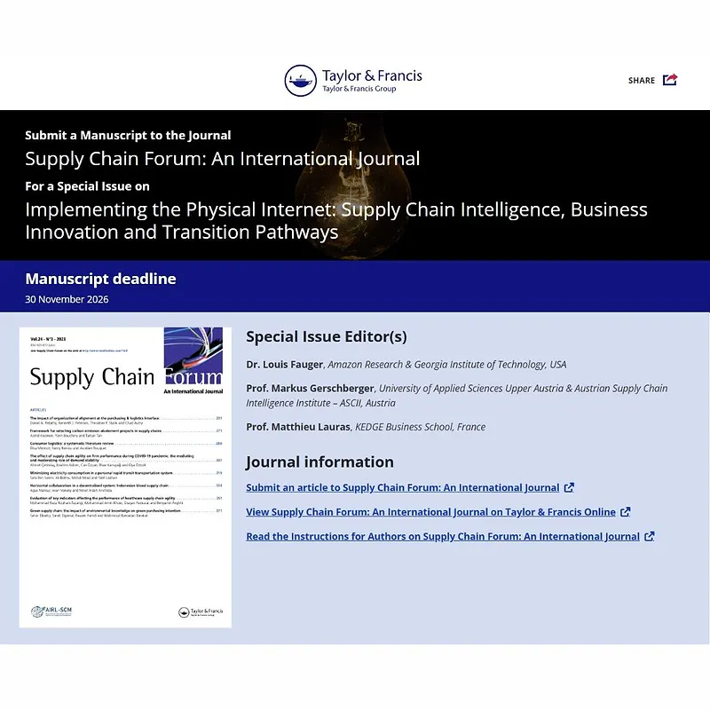 Implementing the Physical Internet: Supply Chain Intelligence, Business Innovation and Transition Pathways