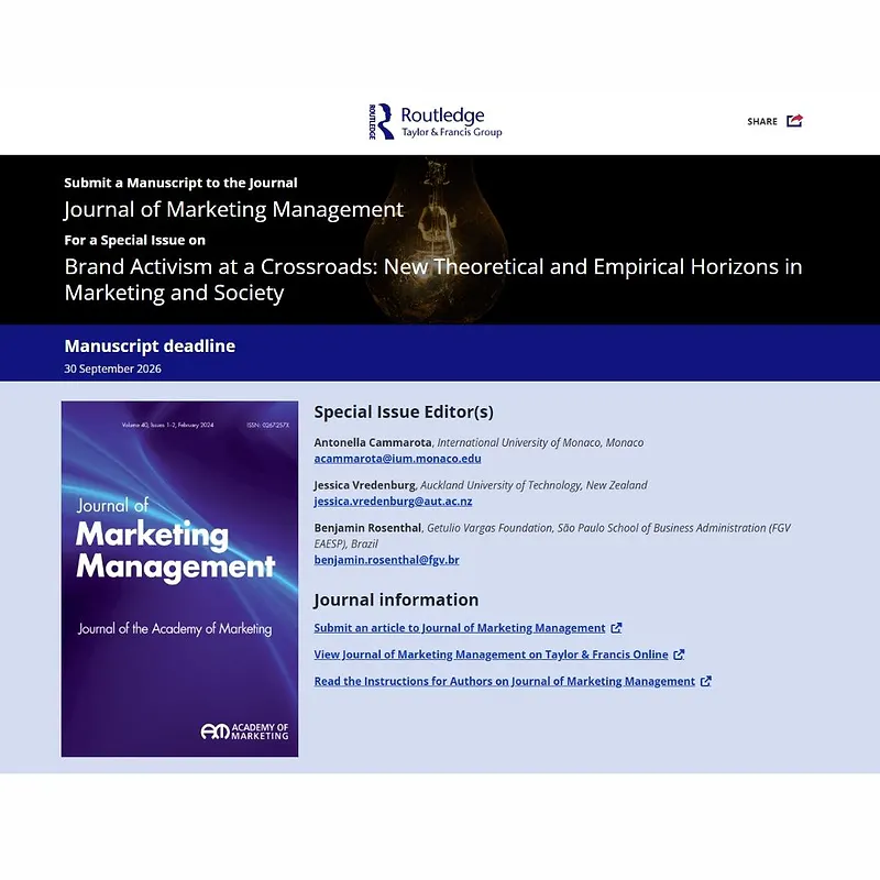 Brand Activism at a Crossroads: New Theoretical and Empirical Horizons in Marketing and Society