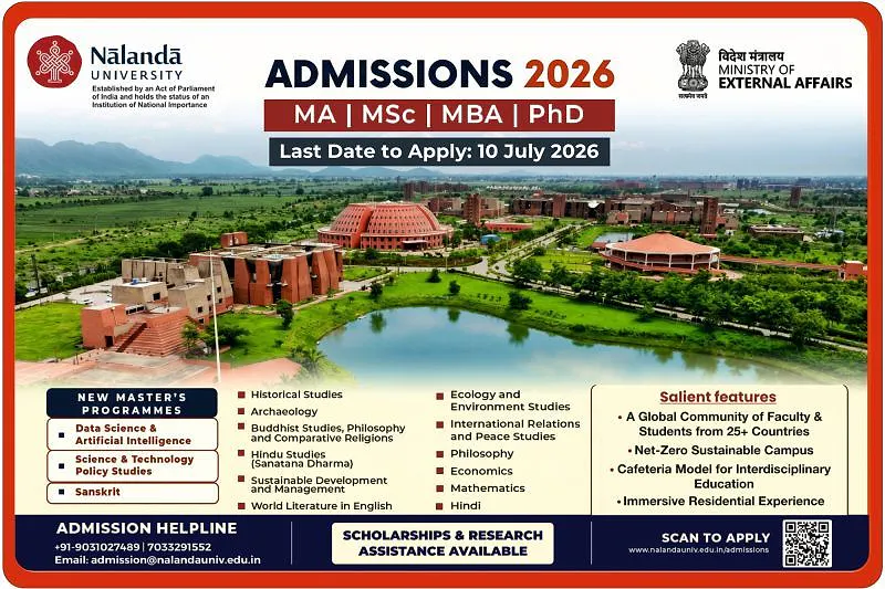 Nalanda University Admissions 2026: Apply Now for MA, MSc, MBA, and PhD Programmes