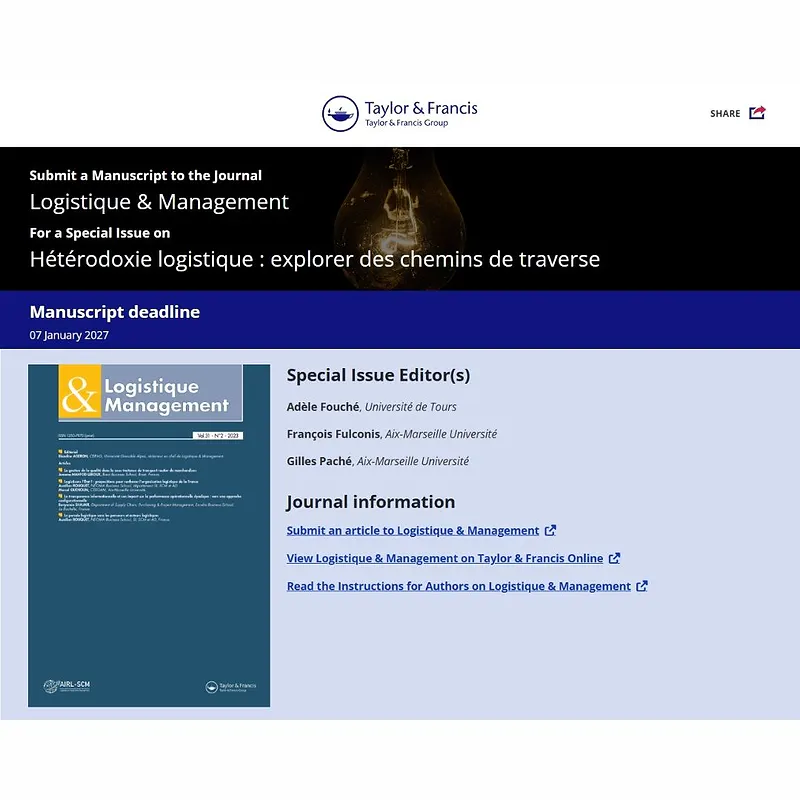 Hétérodoxie logistique : explorer des chemins de traverse