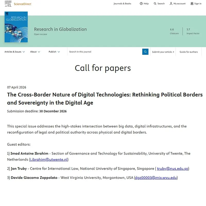 "The Cross-Border Nature of Digital Technologies: Rethinking Political Borders and Sovereignty in the Digital Age"