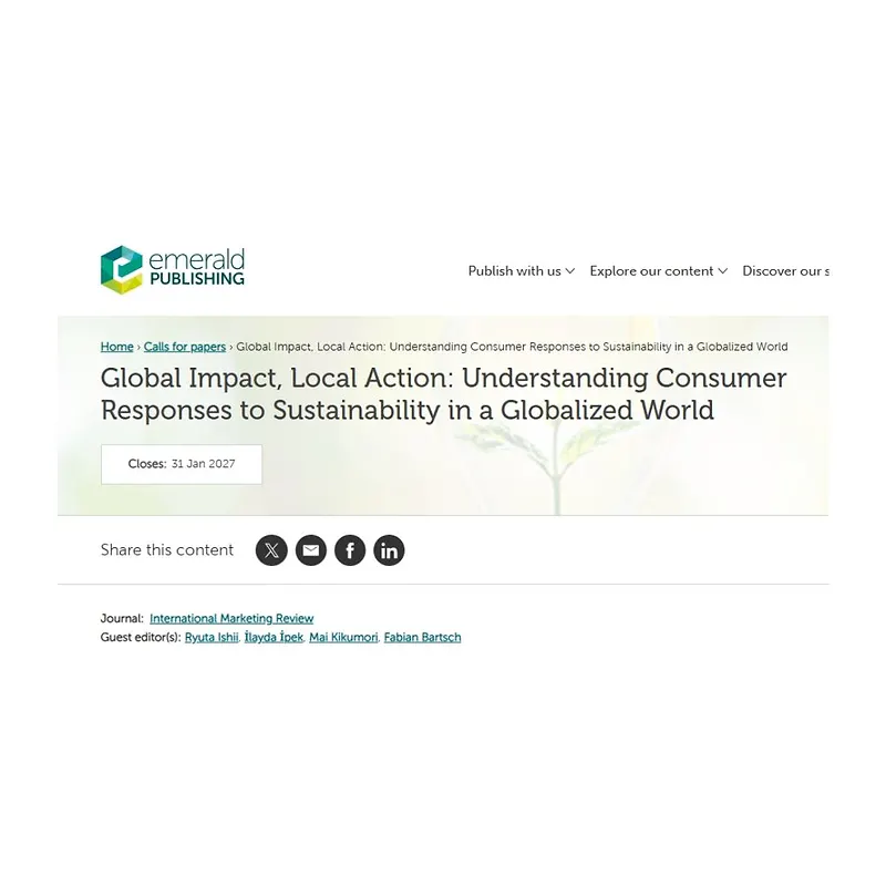 “Global Impact, Local Action: Understanding Consumer Responses to Sustainability in a Globalized World”