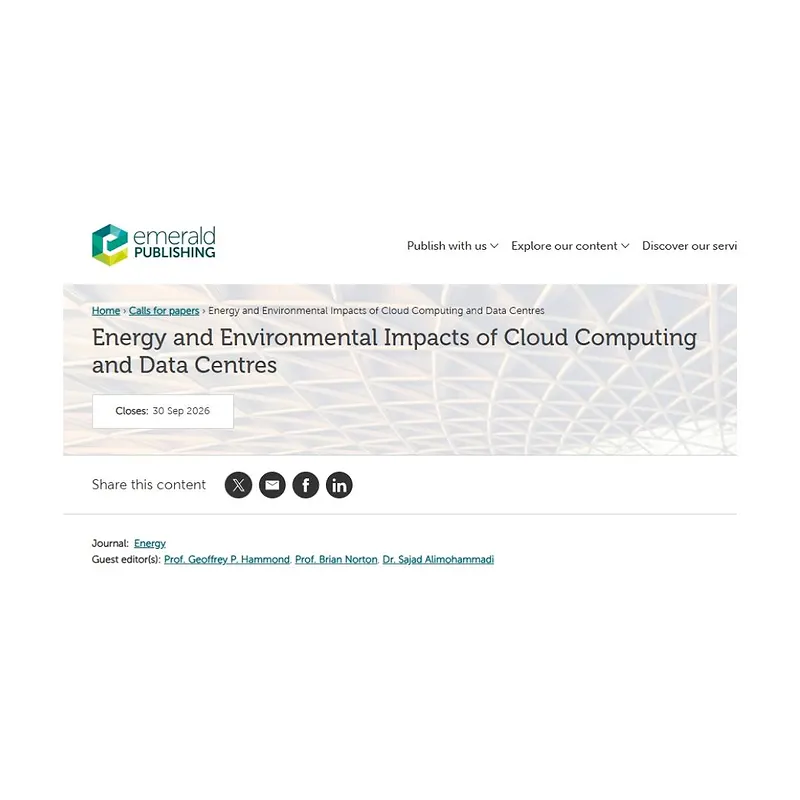 “Energy and Environmental Impacts of Cloud Computing and Data Centres”