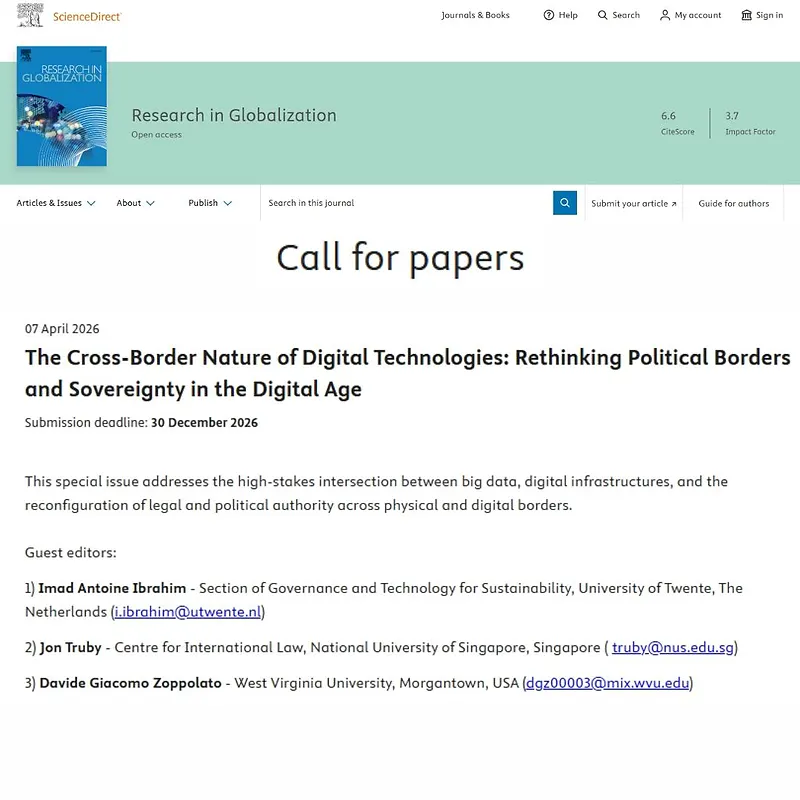 The Cross-Border Nature of Digital Technologies: Rethinking Political Borders and Sovereignty in the Digital Age