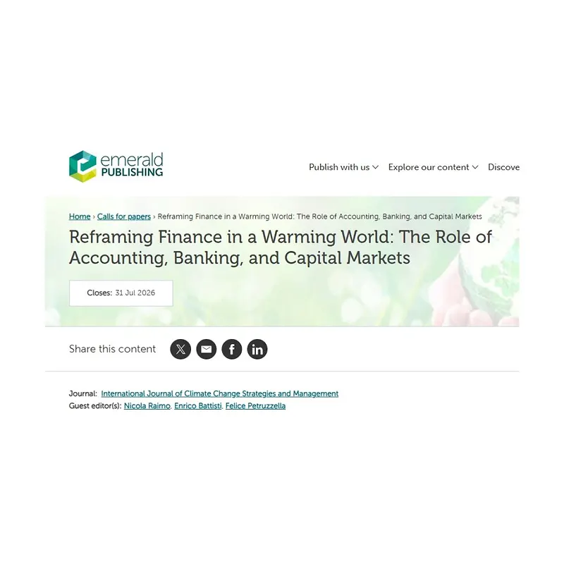 Reframing Finance in a Warming World: The Role of Accounting, Banking, and Capital Markets