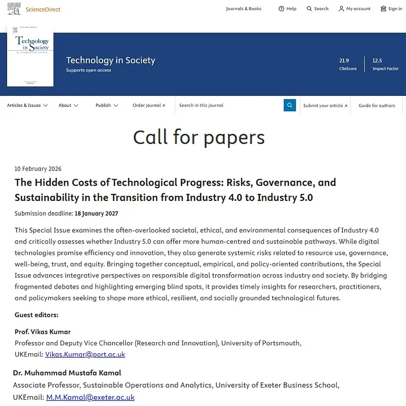 The Hidden Costs of Technological Progress: Risks, Governance, and Sustainability in the Transition from Industry 4.0 to Industry 5.0