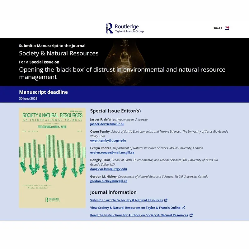 Opening the ‘black box’ of distrust in environmental and natural resource management