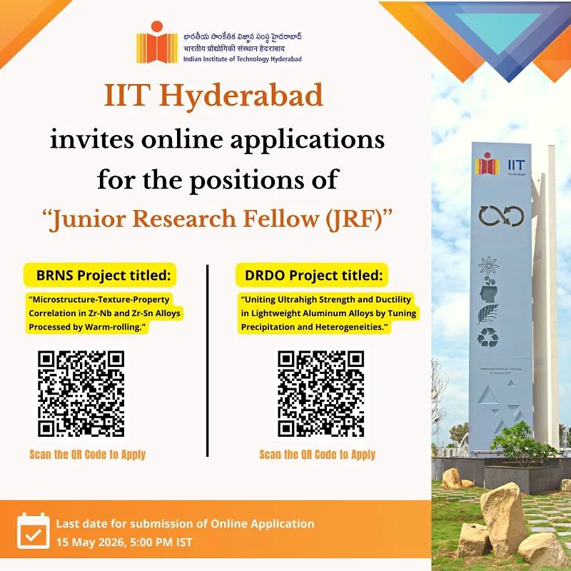 IIT Hyderabad Recruitment 2026: Junior Research Fellow (JRF)