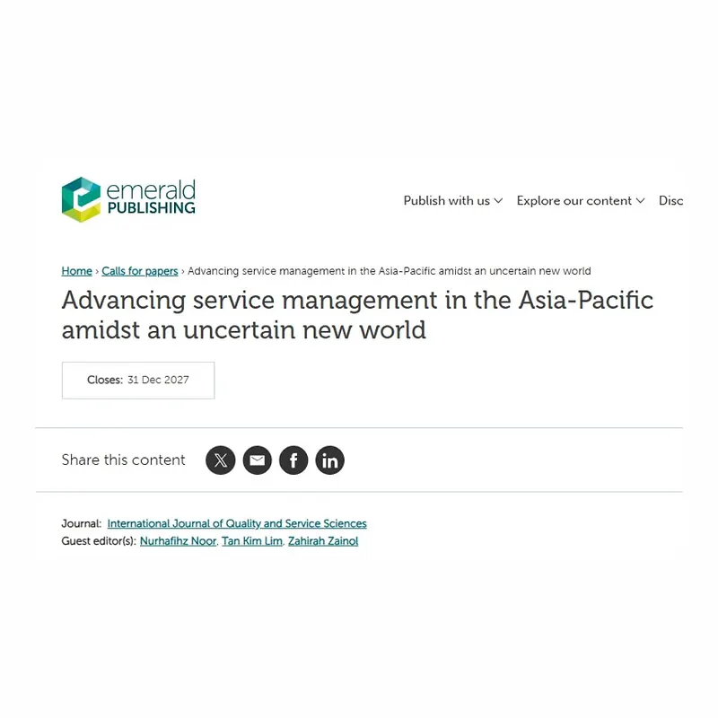 Advancing Service Management in the Asia-Pacific Amidst an Uncertain New World