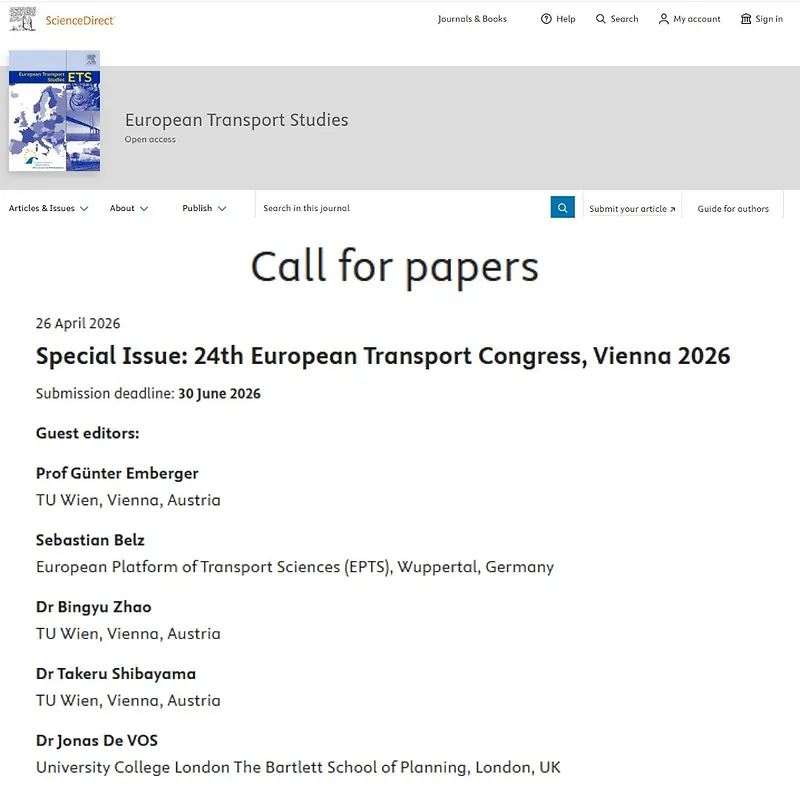 24th European Transport Congress, Vienna 2026”