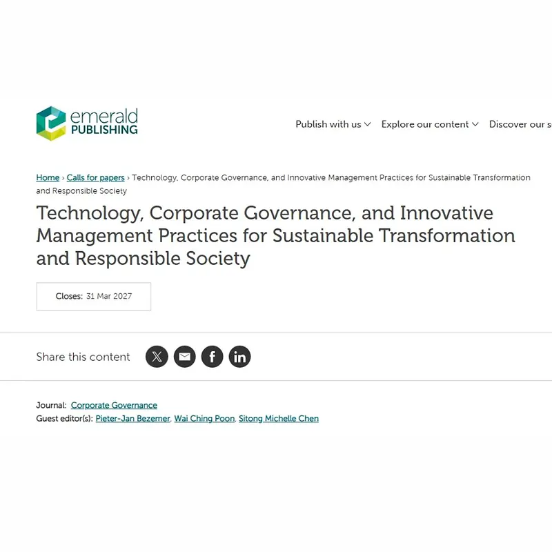 Technology, Corporate Governance, and Innovative Management Practices for Sustainable Transformation and Responsible Society