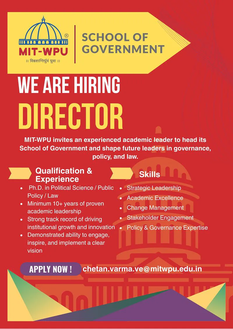 Director – School of Government, MIT-WPU