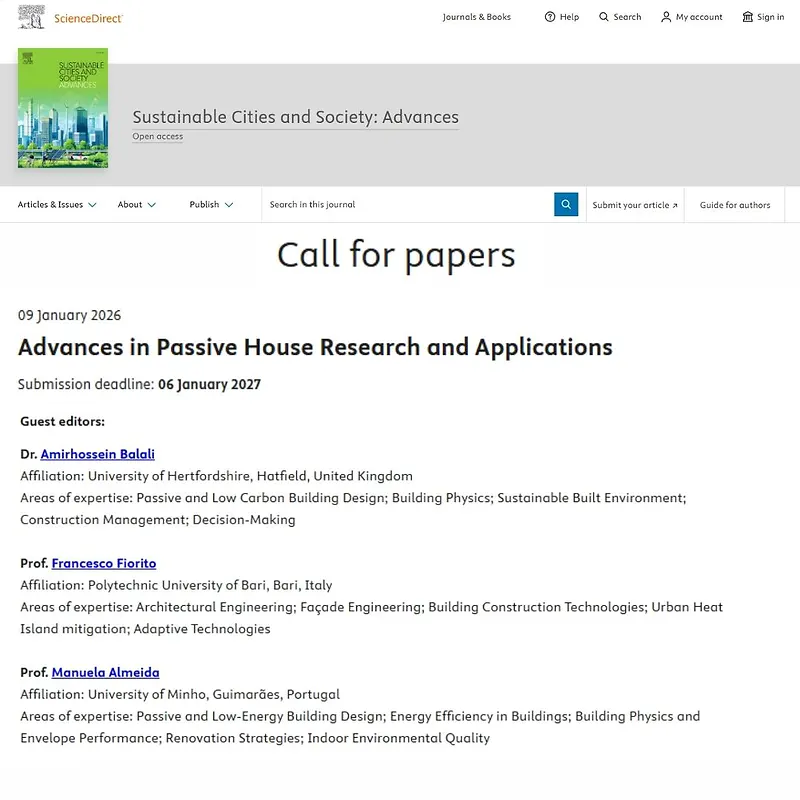Advances in Passive House Research and Applications