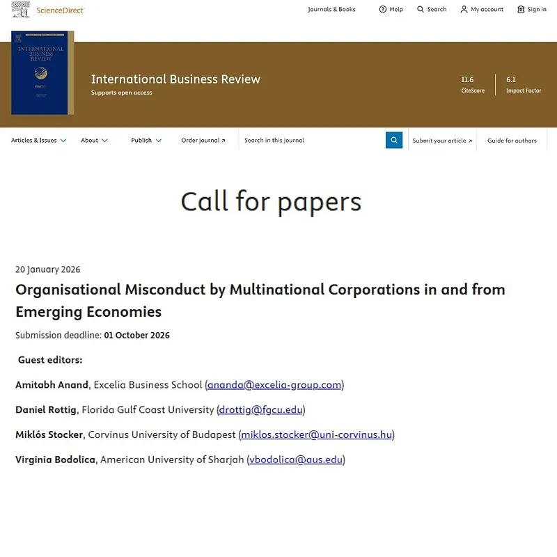 Organisational Misconduct by Multinational Corporations in and from Emerging Economies