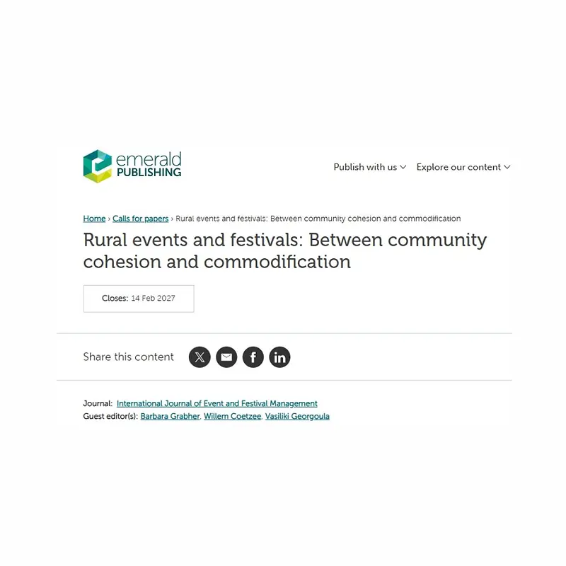 Rural Events and Festivals: Between Community Cohesion and Commodification