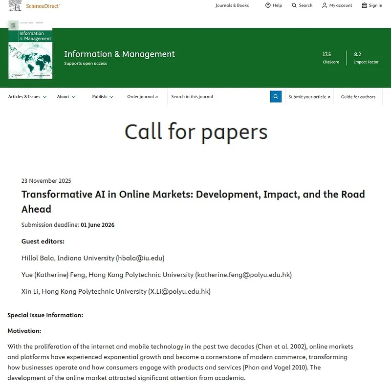 “Transformative AI in Online Markets: Development, Impact, and the Road Ahead”