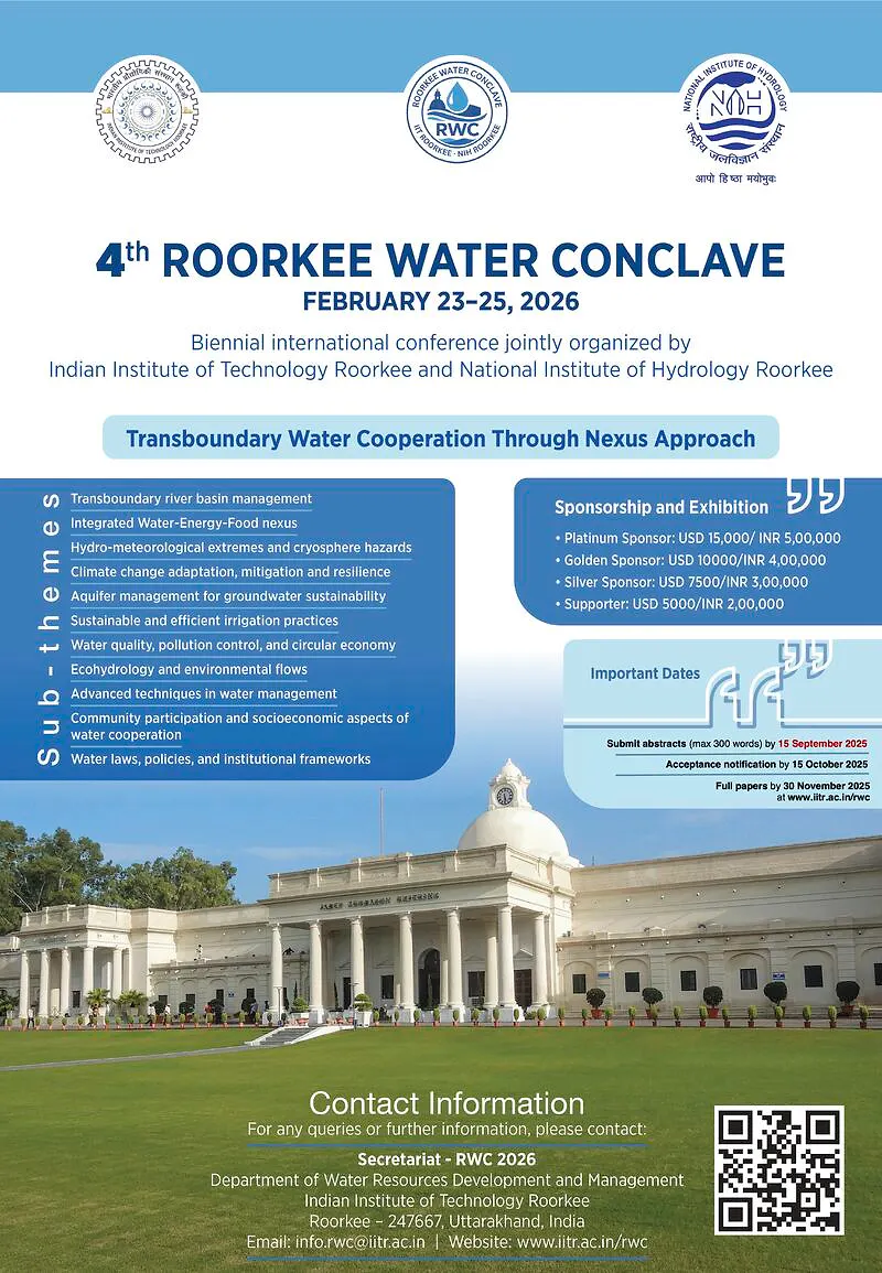 4th Roorkee Water Conclave – IIT Roorkee & NIH, Feb 2026