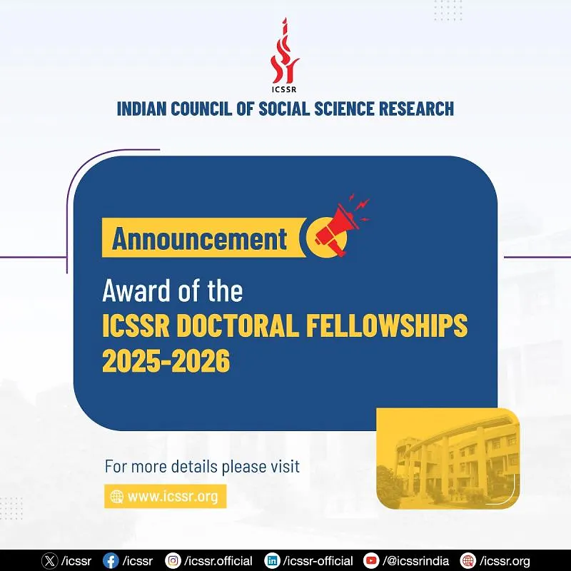 ICSSR Doctoral Fellowships 2025–2026 | Official Award Announcement