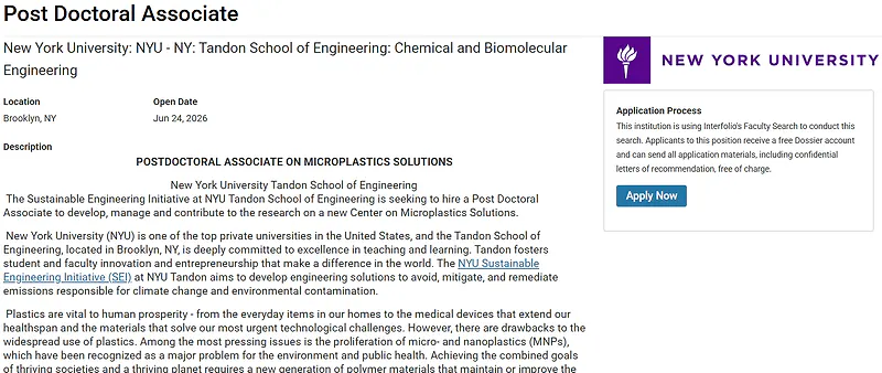 Postdoctoral Associate Opportunities 2026 at NYU Tandon School of Engineering (Multiple Openings)