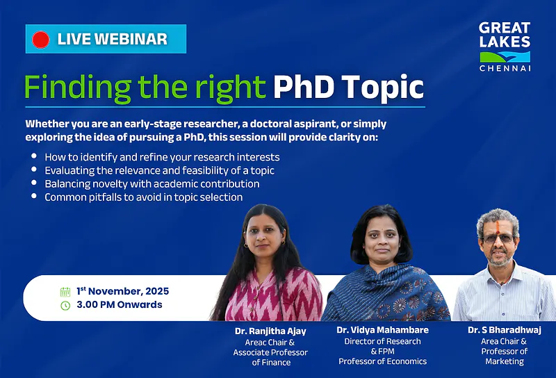 Finding the Right PhD Topic — The First Step to a Meaningful Research Journey | Great Lakes Chennai