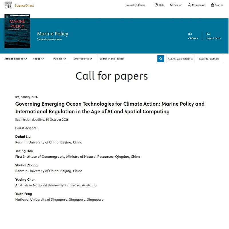 Governing Emerging Ocean Technologies for Climate Action: Marine Policy and International Regulation in the Age of AI and Spatial Computing