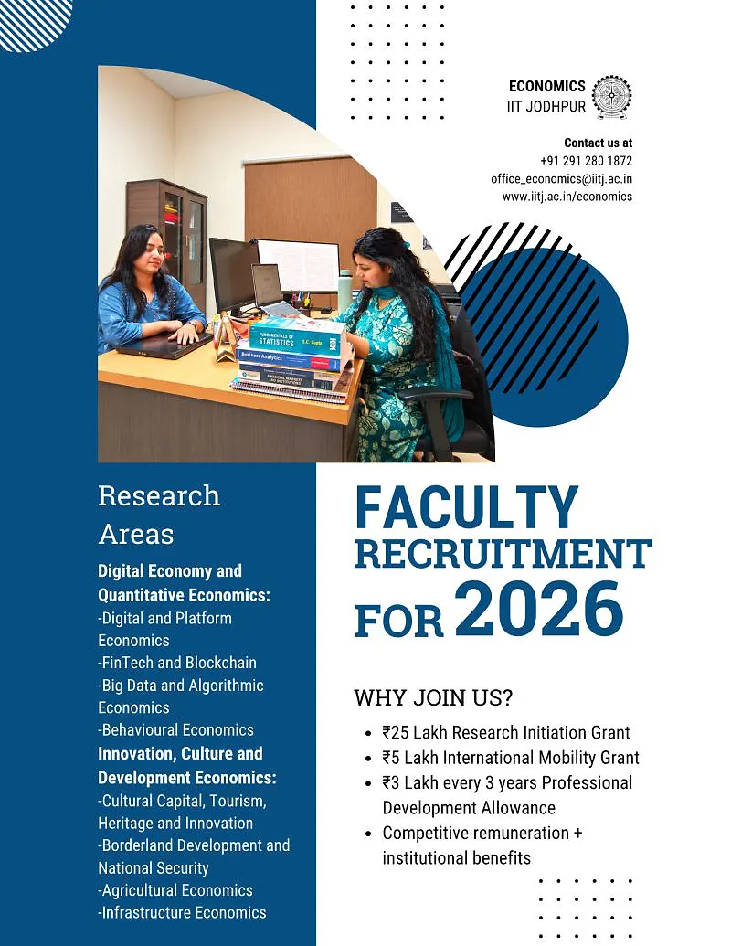 Faculty Recruitment 2026: Department of Economics | IIT Jodhpur