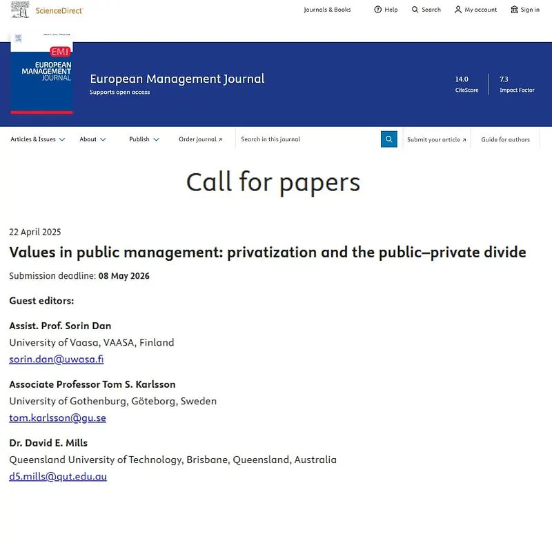 Values in Public Management: Privatization and the Public–Private Divide