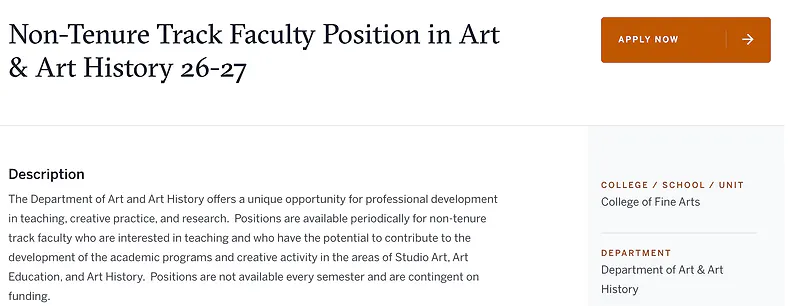 Non-Tenure Track Faculty Position in Art & Art History 26-27 – The University of Texas at Austin
