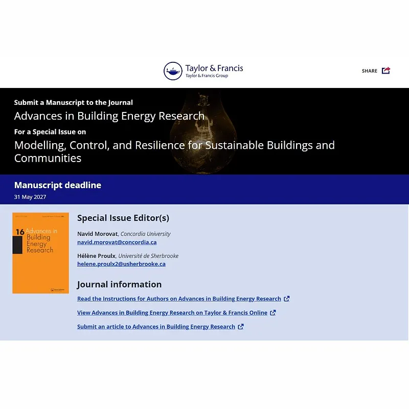 Modelling, Control, and Resilience for Sustainable Buildings and Communities