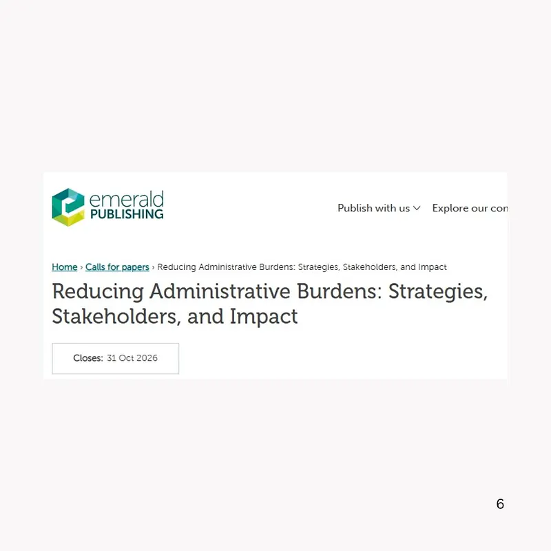 Reducing Administrative Burdens | Call for Papers 2026