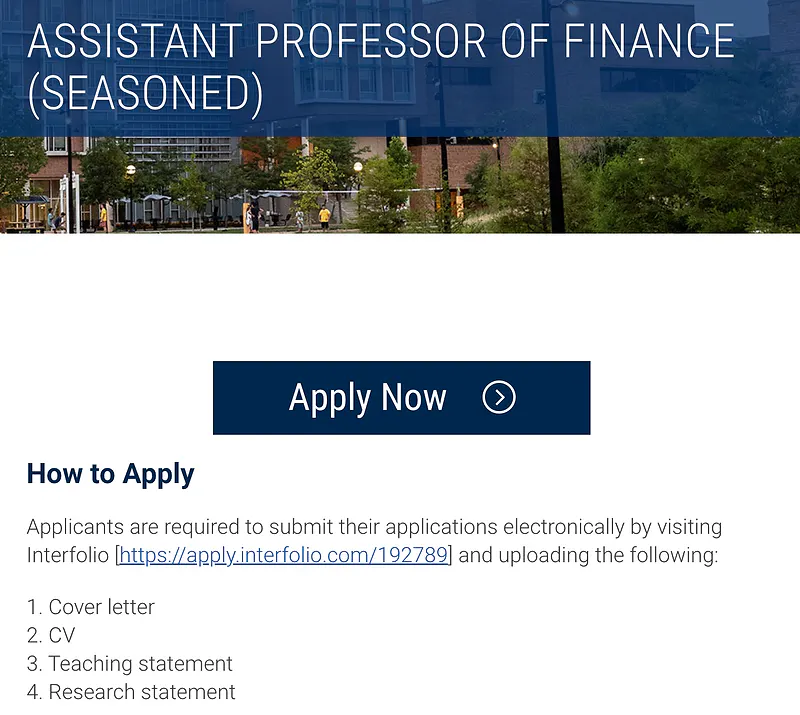 Assistant Professor of Finance (Seasoned) – University of Michigan